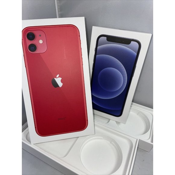 iPhone 11 128gb Red And iPhone 12 Mini 128gb Blue EMPTY Box Only Lot - Picture 1 of 9